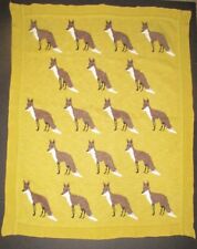 Creative Co op FOX Baby Blanket Throw Gold Cotton Knit 40 x 32