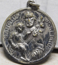 Vintage Sanctus Josephus Silver Color Pious Union of St Joseph's Death Medal  picture