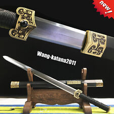80CM Traditional Chinese HanWu King Jian Folded Steel Ebony Sharp Handmade Sword picture