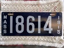 1915 Massachusetts Automobile Register Porcelain License Plate, As Found picture