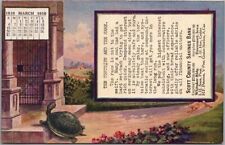 DAVENPORT, Iowa Ad Postcard SCOTT COUNTY SAVINGS BANK March 1910 Calendar Unused picture