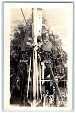 WWI US Navy Ship Postcard RPPC Photo From Crow's Nest c1910's Unposted Antique picture