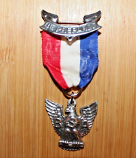 Boy Scouts Be Prepared Sterling Silver Eagle Pin Badge Medal Award Vintage BSA picture