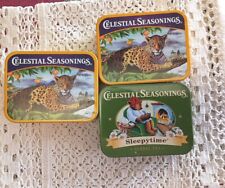 Celestial Seasonings Small Collectible Tea TIn Sleepytime Herb Sleeping Bear picture