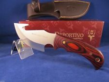 Muela Pakka Wood Grizzly Guthhook Knife & Leather Sheath Mint In Box 12R++++ picture