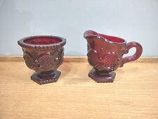 Avon Cape Cod Ruby Red Collection Creamer And Sugar Bowl picture