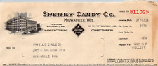 1934 Sperry Candy Co Invoice For  DENVER SANDWICH Milwaukee WI BS64 picture