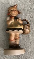MJ Hummel Figurine Sister 98/0 Girl with Flowers Bows Basket W Germany 5 inch picture