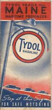 Vintage 1938 TYDOL VEEDOL OIL Road Map MAINE Augusta Portland Maritimes Montreal picture