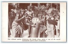 1933 Ashanti Natives Ghana Female Drum Instruments Ceremony Africa Postcard picture
