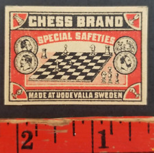 Chess Brand 1930's Chessboard Paper Label Card (NM) picture
