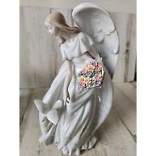 Lladro flowers of Peace 1867 RARE Angel girl basket Dove piece flowers memorial picture