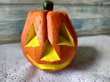 Vintage Halloween Coconut Pumpkin Jack-O-Lantern Handcrafted Philippines Painted picture