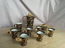 Vtg 90s Rosenthal VERSACE Porcelain BAROCCO Gold Black Medusa 9Pc Coffe Tea Set picture