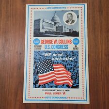Vintage Original 1970 George W Collins US Congress Poster Illinois 22x14 picture