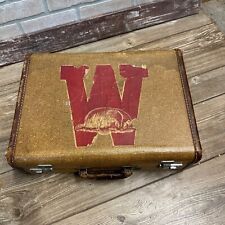 Vintage 1920s-1940s Wisconsin Badgers Madison Decal on Suitcase picture