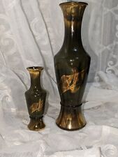 Vintage MCM Wheatonware Set of 2 Atomic Vases, 11