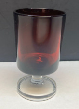 Vintage Luminarc France Cavalier Red & Clear 4 oz Wine Glass picture