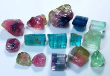 55 Carats Beautiful Mixed Colors Tourmaline Crystals & Rough Grade Good Quality picture
