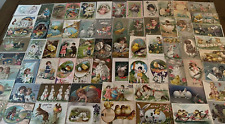 Big Quality Lot of 75 Vintage Easter Postcards~Rabbits~Chicks~Kids~in Sleeves picture