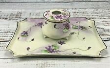 Nippon Porcelain Hand Painted Hair Receiver and Dresser Tray cottagecore vintage picture