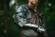 Medieval Blackened Dwarven Pauldron Shoulder Armor LARP Knight Costume picture