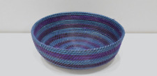 African Lesotho  Blue Purple Woven Basket South Africa picture