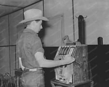 Cowboy Playing Mills War Eagle Slot Machine Professional Photo Lab Reprint picture