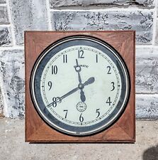 Antique Hahl Pneumatic Automatic Time Systems Wall Slave Clock in Oak Case picture