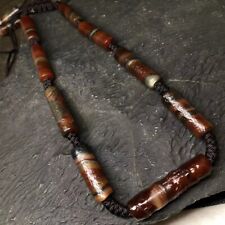 Natural Magic Power Tibetan Old Agate Chansi High Oily Dzi Beads Necklace CB228 picture