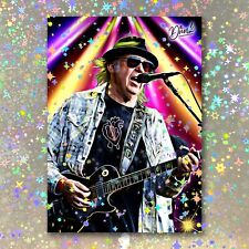 Neil Young Holographic Headliner Sketch Card Limited 1/5 Dr. Dunk Signed picture