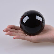 LONGWIN 80mm Black Crystal Ball Sphere Solid Color Venue Decor No Wood Stand picture