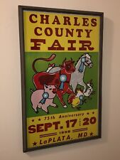 Vintage Authentic Original 1998 Charles Country Fair La Plata Maryland Framed picture