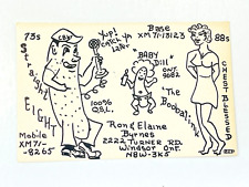 Vintage QSL Card Ham CB Amateur Radio Ron & Elaine Byrnes Ontario Canada N8W-3K5 picture