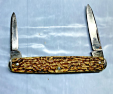 EARLY rare vintage IXL george wostenholm STAG pocket pen knife 2 blade sheffield picture