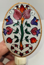 Joan Baker Designs Hand Painted Stained Glass Floral Night Light picture