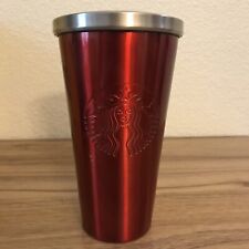 2014 Starbucks Red Stainless Steel 16oz Cold Cup Tumbler *NO STRAW* picture