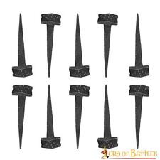 Medieval Decoration Nails Hardware Hand Forged Iron Door Decor Studs Set of 10 picture
