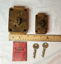 Lot of 2 Brass Single Nose Y&T Safe Deposit Box Locks Yale & Towne 2