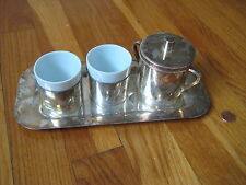 vtg silver DEMITASSE SET coffee cup sugar tray Heinrich Germany art deco modern picture