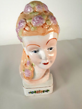 Mid Century Art Deco Hand Painted Nippon Lovely Lady Figurine Wall Pocket picture