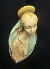 Vintage Virgin Mary Madona Hand Painted Wall Hanging MADE IN ITALY picture