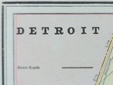 Vintage 1892 DETROIT MICHIGAN Map 14