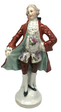 Vintage Porcelain Colonial Gentleman Figurine Dandy Man Red Jacket Germany 5.5