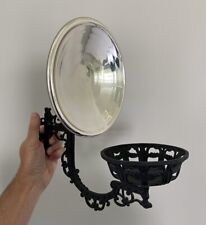 Antique/Vtg Cast Iron Oil Lamp Bracket, & 8