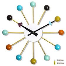 Mid Century Wall Clock Replica George Nelson Ball Clock for Retro Modern Deco... picture