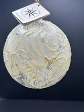 Christopher Radko WINTER CLEAR Cream White Floral Round Ball Ornament 97-427-0 picture
