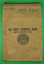Vintage Bank Bag Canvas Zipper “The First National Bank “ Mifflintown, PA AS IS picture