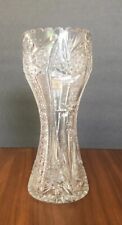 American Brilliant Cut Glass Crystal Corset Vase Pinwheels 10 Inch picture