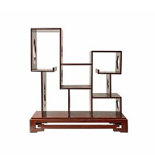 Chinese Brown Mahogany Rectangular Small Curio Display Stand ws1752 picture